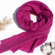 喀什米爾Cashmere/羊絨圍巾/純羊毛圍巾披巾/戒指絨披肩絲巾-桃紅