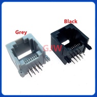 10pcs/lot RJ45 8P8C Computer Internet Network PCB Jack Socket Black Gray RJ11 8P8C