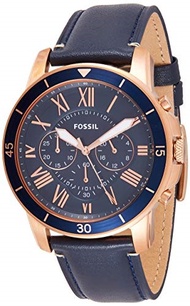 Fossil Men s Grant Sport Stainless Steel and Leather Chronograph Quartz Watch