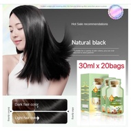 30ml x20bags HUANG YI  Bubble Plant Hair Dye Hair Coloring Shampoo DIY color 植物泡泡染发剂 Cover White Hai