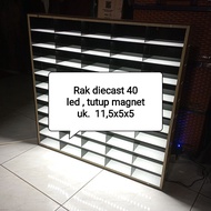 Custom led 40-slot diecast acrylic shelf