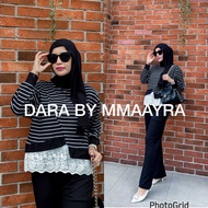 ￼Mmaayra - DARA BY MMAAYRA - Setelan perempuan atasan knit dan celana panjang kekinian baju daily el