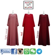 [Ready stock] Jubah Umrah Haji / Jubah plain A-cut / Abaya moden &amp; simple / Muslimah Dress XS to 5XL