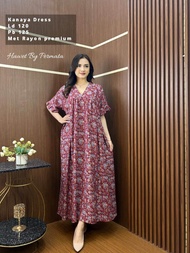 KANAYA DRESS | Terbaru Modern Korean Style Wanita Motif Daster Panjang Wanita kancing