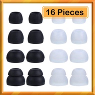 16Pcs Silicone Earbuds | Skullcandy Earphones Replacement Eartips | Black & Clear Earpads