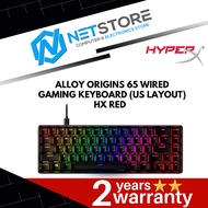 HYPERX ALLOY ORIGINS 65 WIRED GAMING KEYBOARD (US LAYOUT) - HX RED - 4P5D6AA ABA