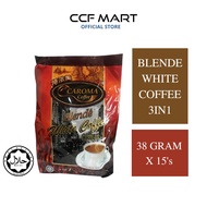 CAROMA BLENDE WHITE COFFEE 3 IN 1 Intant White Coffee Ipoh White Coffee Premix Coffee Powder Halal White Coffee | 38gm x