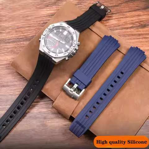 ECB-10 Silicone Watch band For Casio Edifice Series ECB-10YP ECB-10AT ECB-950 Men's Strap Waterproof