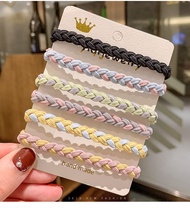 [Cutewomen2020] 2Pcs/set Fashion Color Braided Bracelet Hair Rope Female Headband Female Korean Vers