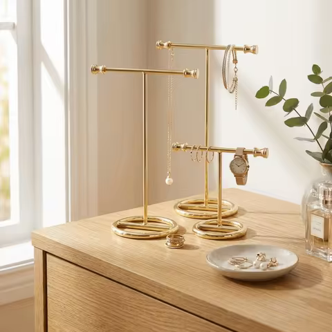 T-Shaped Jewelry Display Stand Professional Premium Feel Earring Display Stand Creative Luxury Metal