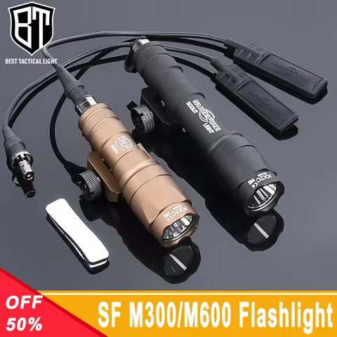 WADSN SF M300 M600 M300A M600C Flashlight 400lm/600lm White LED Light Fit 20mm Rail Hunting Weapon A