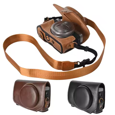 Full Protect G7X3 Case PU Oil Leather Cover For Canon G7X Mark II III G7XII G7XIII G7X2 Camera Bag W