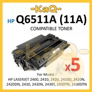 5x Q6511A 6511 11A for COMPATIBLE LaserJet 2400 2410 2420 2420D 2420N 2420DN 2430 2430N 2430T 2430TN