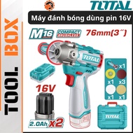 TOTAL TAPLI1676 16V Battery Polisher - 76mm Disc Brushless Motor with Speed Control and 2 Batteries 