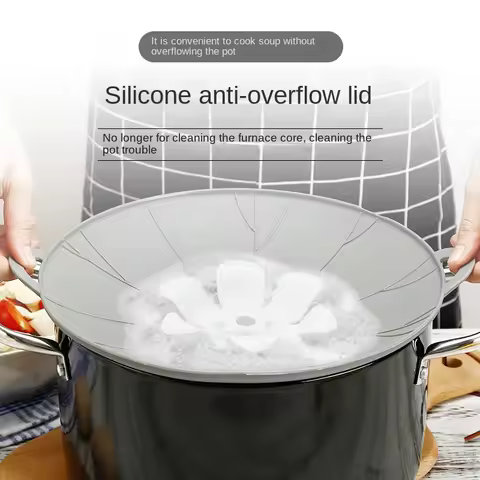 Silicone Flower Spill-proof Pot Lid Silicone Crisper Lid Rotatable Pot Lid Kitchen Gadgets Kitchen A