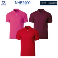 NORTH HARBOUR Unisex Men Women Polo Shirt Soft-Touch Plain NHB2400 Pink To Red