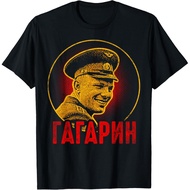 Men's cotton T-shirt Yuri Gagarin Astronaut Cosmonaut Soviet Union Space Cyrillic T-Shirt High quali