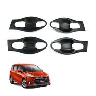 (1 Set) 2017-2021 Toyota Sienta XP Door Handle Tray Open Cover Matt Black Protector