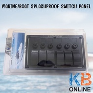 แผงสวิตช์ในเรือ แผงสวิทช์กันน้ำ Rocker Sw Panel 6gang ALUM Fuse Blue LED (5A*3 10A*2 15A*1)