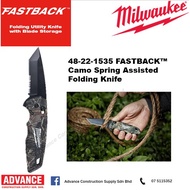 Milwaukee Handtools Hand Tools 48-22-1535 FASTBACK™ Camo Spring Assisted Folding Knife 【Ready Stock】