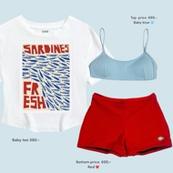 Curved bra Pear + shorts swim Black