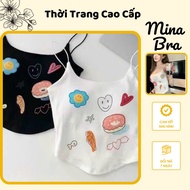 [ Mina Bra ] High Quality Patterned Strapless Bra with Padded Bra