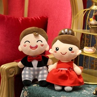 QY2Car Head Wedding Celebration Bed Decoration Wedding Doll Plush Toys Bed Wedding Doll Pillow Doll Festive Red Doll YLC
