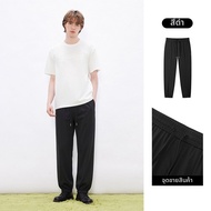 gxg.jeans | กางเกงจ็อกเกอร์สีดำแบบหลวมสำหรับผู้ชาย