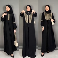 Abaya dubai padi -dubai rompi lepas pasang gold dan coklat