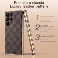 S25Ultra casing S24Ultra casing S23Ultra 5G casing Luxury Genuine Leather Cover For Samsung Galaxy S