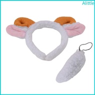 Alia Adults Kids Plush Cartoon Animal Ear Headband Tail Sheep Costume Birthday Party Christmas Hallo