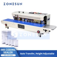 ZONESUN ZS-FR1000 Continuous Band Sealer Solid Ink Date Printer Bag Sealing Machine for Plastic Sach