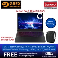 LENOVO LEGION PRO 5 16IAX10 83F3002QMJ GAMING LAPTOP(U7 255HX, 16GB, 1TB, RTX 5060 8GB, 16" OLED, WI