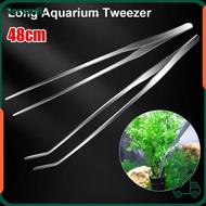 SERENDI 1Pcs Water Grass Clip, Long Tong Stainless Steel Aquarium Tweezer,  48cm Fish Tank Cleaning 