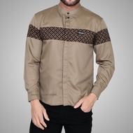 Koko Shirt For Men, Long Sleeve, Brown Color, Combination Of Batik, Sogan