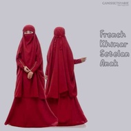 DRESS French Khimar Setelan Anak Gamis Syari Couple Ibu Anak Set