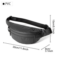 MOYYI Men Vintage PVC Zipper Pure Color 2023 Fashion Sling Bag Travel Waterproof Chest Sling Bag wit