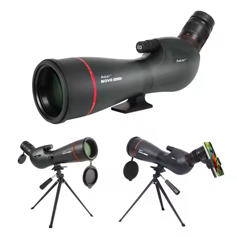 Askar Spotting Scopes 20-60x80 ED Glass, FMC Lens, BAK4 Prism, Dual Speed Focus with Tripod, Carryin