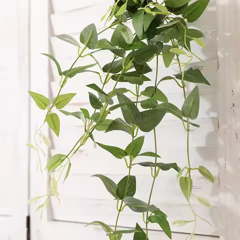 Clematis Artificial Flower Wall Hanging Cane Artificial Honeysuckle Leaf Artificial Clematis Leaf Ho