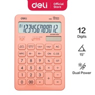 Deli Calculator Red Calculator Plastic-12 Digits 120 Steps Check M01541