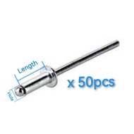 Aluminium blind rivet 50pcs/pack , Paku Rivet Pop Rivet Blind