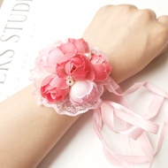 Wrist Corsage Wrist Flower Wristlet Band Bracelet Wedding Sisters Bride Bridesmaid Hand Flowers Litt