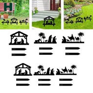 Homyl Nativity Scene Silhouette Yard Sign Christmas Garden  Sign for Walkway