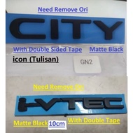 Honda City Sedan 2021- 2025 GN2 GN5 Matte Black Emblems Logo Honda City Emblem Logo (Matte Black)