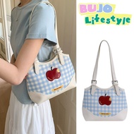 Dopamine Cute Apple Plaid Shoulder Bag Messenger Bag