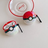 For Airpods Pro 3 Case,Plating 3D Pokemon Ball Anime Shockproof Earphone TPU Cover for Airpods 4 Cas