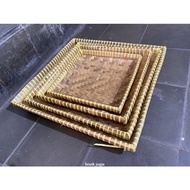 Set of 4 Square Tamboirs 25X25 30X30 35X35 40X40 Bamboo Tamboir Box
