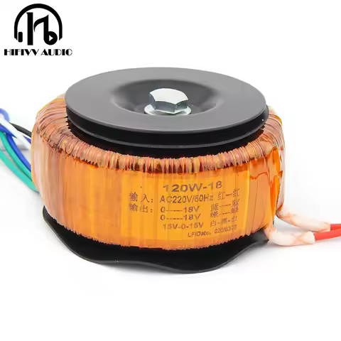 120W Circular Core Transformer For HIFI LM3886 LM1875 CLass D Audio Amplifier Power Supply Copper En