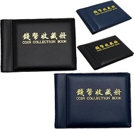 2 Pack Coin Collection Album 60 coin holders can hold 50P and 2 pounds coins black and blue
