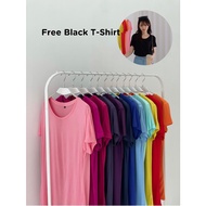 T-0132 BUY 1 GET 1 Rayon Short Sleeve T-Shirt (FREE Black)